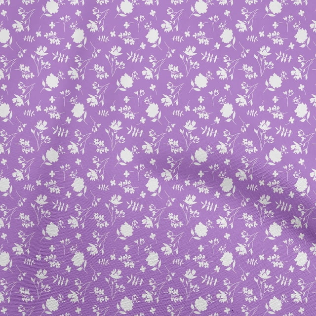 oneOone Rayon Purple Fabric Floral Craft Projects Decor Fabric Printed By The Yard 56 Inch Wide