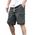 thumbnail image 2 of EOYWHK Cycling Shorts for Men Elastic Waist Athletic Shorts Loose Fit Solid Color Gym Workout Running Shorts, 2 of 7