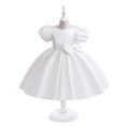 thumbnail image 2 of FAIWAD Robe de Fête de Mariage pour Filles, Manches Bouffantes, Nœud, Asymétrique, Robe de Soirée pour 4-12 Ans, 2 of 7