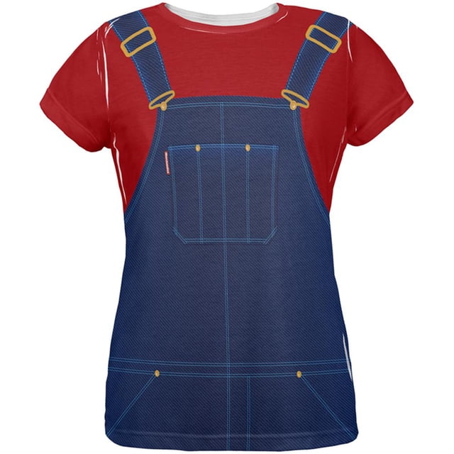 Salopette d'Halloween Rouge T-Shirt Costume Partout T-Shirt pour Femmes