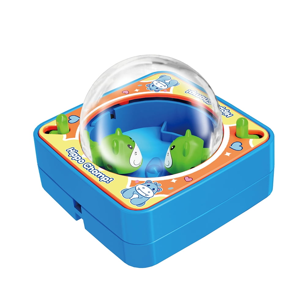 Pacman Hippo Chomp Mini Handheld Game with Keychain, 2-Player Battle Hungry Hippo Pocket Fidget Toy, Portable Travel Stress Relief Game Toy Party Favor Gift for Kids Ages 3+