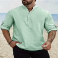thumbnail image 2 of Chemise de Plage à Manches Courtes en Lin Décontracté pour Hommes, 2 of 4