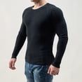 thumbnail image 2 of T-shirt Homme Hiver Col Rond Tricoté Décontracté Patchwork Chandail Base Noir Vêtements d'Automne Homme Taille TTG, 2 of 6