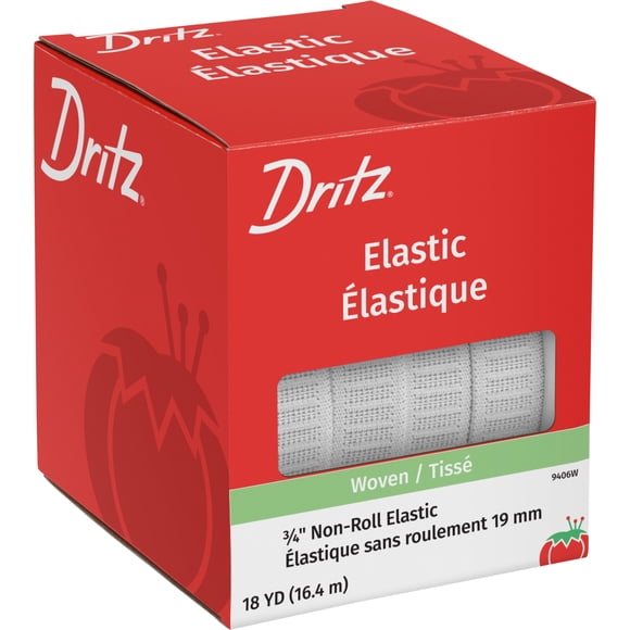 Dritz 3/4" Non-Roll Elastic, White, 18 yd