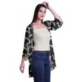 thumbnail image 3 of Moomaya Cardigan Court Imprimé en Georgette de Viscose à Manches Longues pour Femmes, 3 of 5