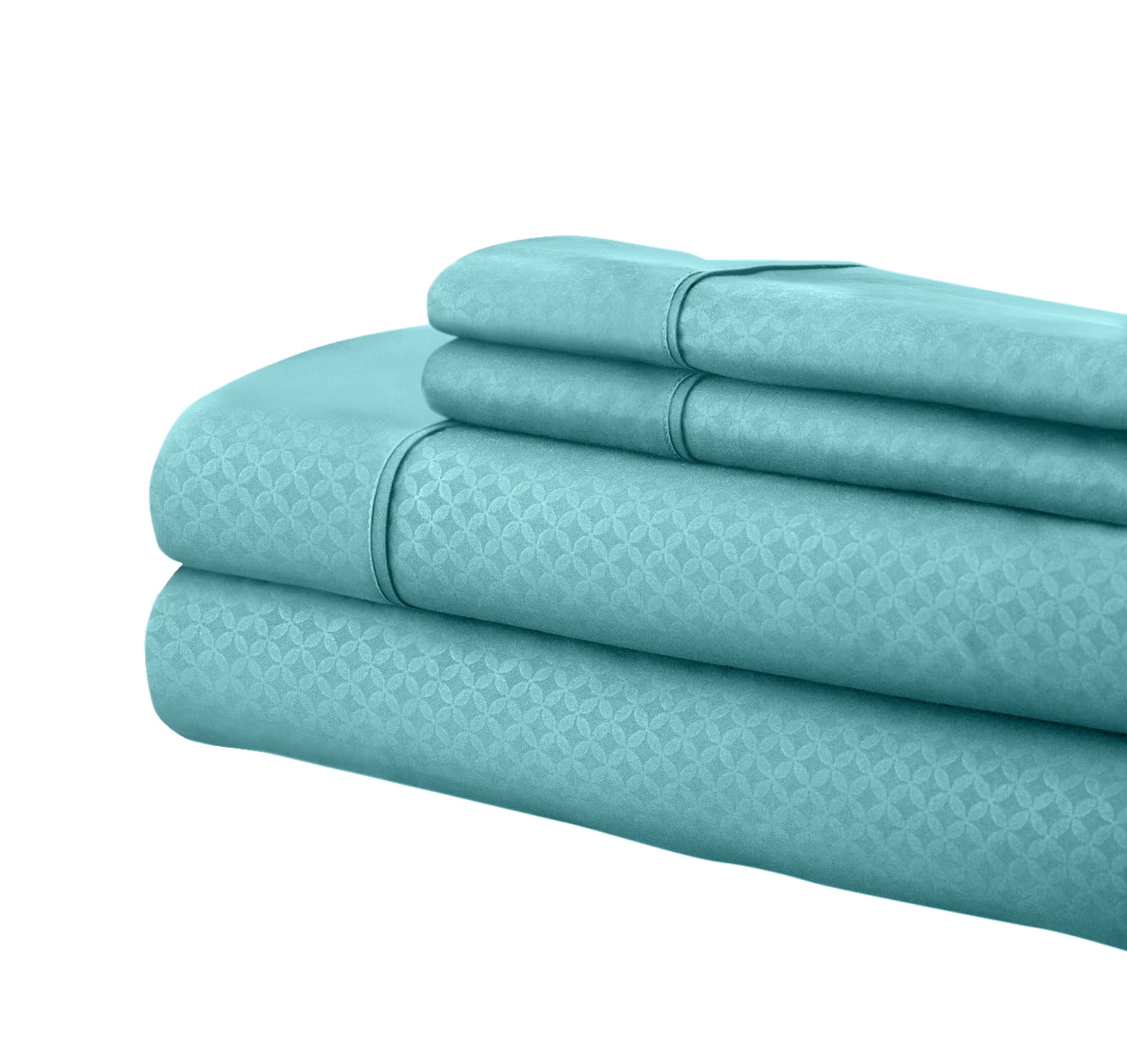 Martha Collection 1800 Series Embossed Deep Pocket Sheet Set - Super Soft & Wrinkle Free - Luxurious Bed Sheets Set (California King, Aqua)