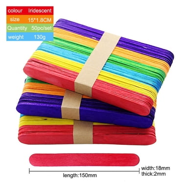 Meitianfacai Bâtons d'Artisanat Bâtons de Popsicle, 50 Pcs Bâtons Bâtons de Crème Glacée Bâtons en Bois Naturel Bâtons de Popsicle Bricolage