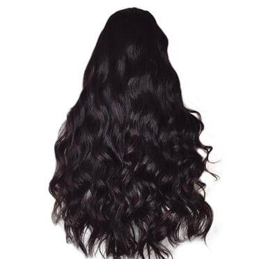 XZNGL Perruques pour Femmes Noires Cheveux Humains Longue Perruque Noire Perruque Noire Longue Perruque Mode pour Femmes Perruque Noire en Cheveux Synthétiques Longues Perruques Perruque Ondulée Bouclée