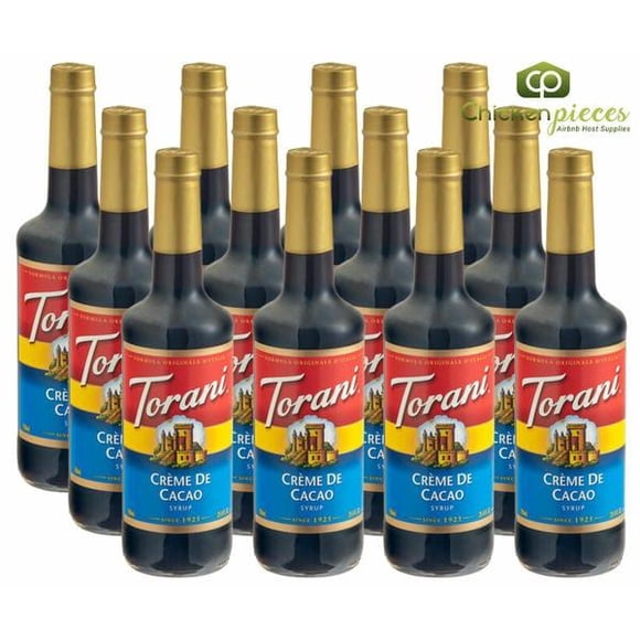 Torani Crème de Cacao Flavoring Syrup, Rich Chocolate & Creamy Vanilla Base, 750 mL (25.36 oz) Premium Glass Bottle