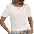 thumbnail image 2 of Liquidation des Offres du Jour! Blouses à Col Rond à Manches Courtes Unies pour Femmes, Haut Décontracté et Confortable pour Temps Chaud, Bureau Ou Jeu Soldes Aujourd'hui Liquidation!, 2 of 5