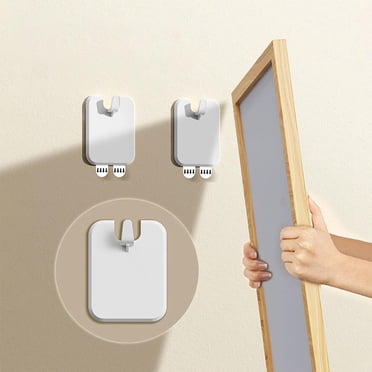 Picture Hanging Kit - No Drill Wall Hook for Photos, Frames, Mirrors - Strong Adhesive Traceless Nail - Easy Install Invisible Hanger - Wedding, Mural, Decor - Paint & Wallpaper Safe - 1