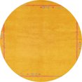 thumbnail image 1 of Ahgly Company Tapis d'Intérieur Ronds Abstraits Orange Tapis de Zone Abstraits, 7 Pieds Rond, 1 of 6