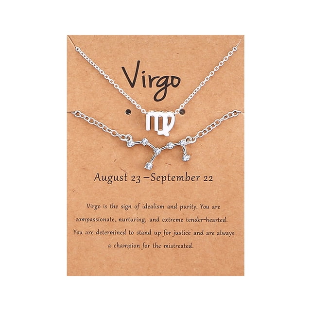 Heliisoer Twelve Constellation Necklace Diamond Bracelet + Card Set