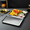 thumbnail image 3 of YAOMOBB High Temperature Resistant Baking Tray Stainless Steel Baking Tray Set with Mesh Rack Heavy Duty Non Heat Resistant Rectangle Bakeware for Kitchen Use, 3 of 6