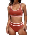 thumbnail image 1 of FAIWAD Womens 2 Piece Swimsuits Sports Color Block Bikini Sets Removable Bra Pad Full Coverage Bathing Suits for Girls, 1 of 5