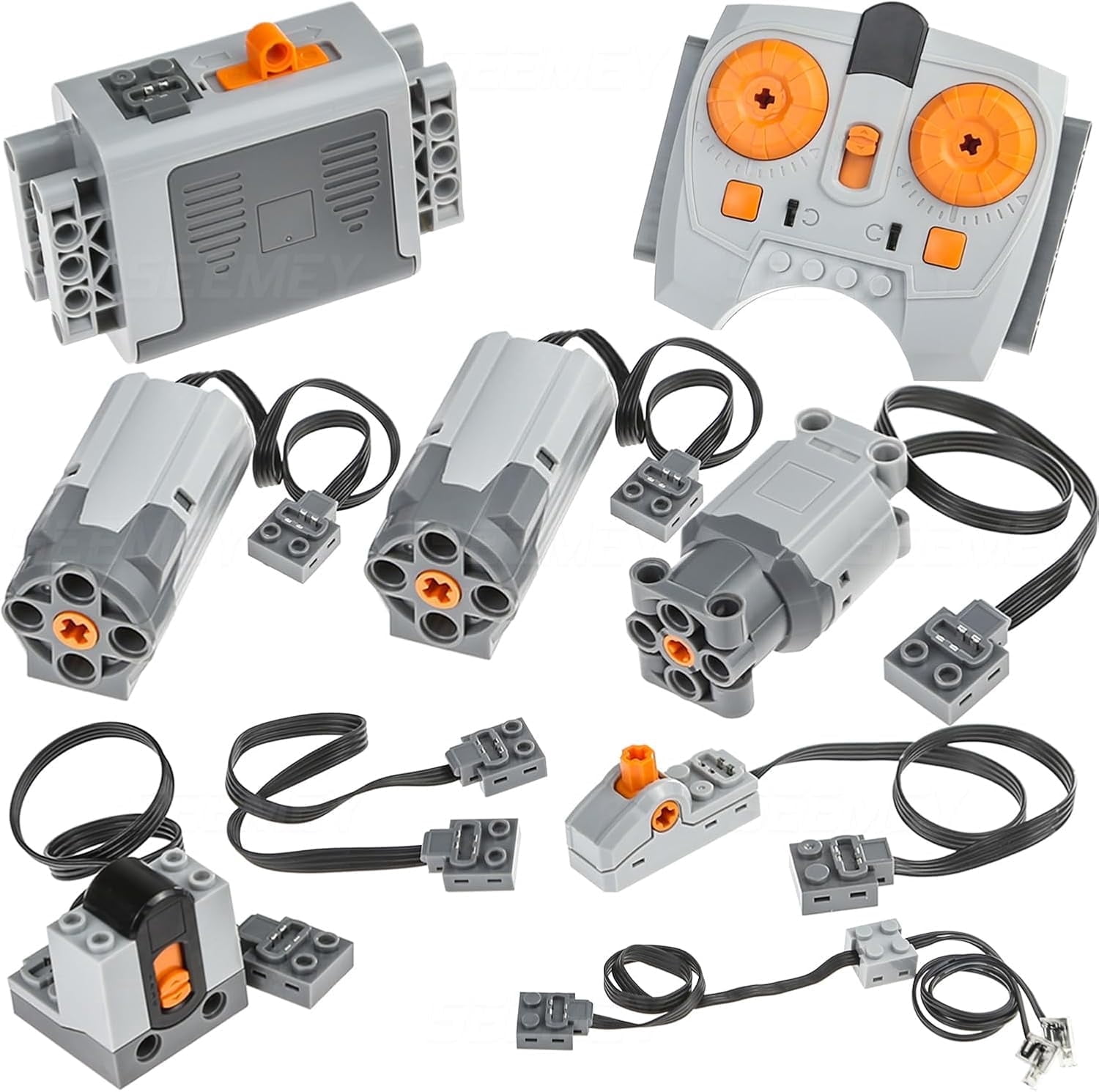 9PCS Technic-Motor-Kit Compatible with Lego, Power Functions Motor Set with M & L Motors, Remote Control, IR Receiver, AA Battery Box for STEM Project Moc Building Blocks