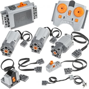 9PCS Technic-Motor-Kit Compatible with Lego, Power Functions Motor Set with M & L Motors, Remote Control, IR Receiver, AA Battery Box for STEM Project Moc Building Blocks
