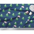 thumbnail image 3 of Soimoi Modal Satin Fabric Lotus & Frog Kids Print Fabric by The Yard 42 Inch Wide, 3 of 3