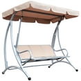 thumbnail image 1 of Outsunny Balançoire de Patio pour 3 Personnes avec Auvent Réglable, Beige, 1 of 10