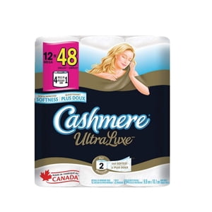 Cashmere Ultra Tissu de salle de bain Luxe Mega, 12 Rouleaux = 48 Rouleaux