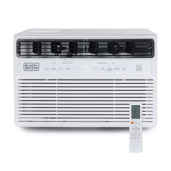 Climatiseur de fenêtre inverter BLACK+DECKER 12 000 BTU, pour une surface jusqu'à 51 m², certifié ENERGY STAR, télécommande multifonctions, blanc