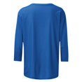 thumbnail image 4 of Timegard Hauts pour Femmes Été Col Rond Manches 3/4 Confortable Couleur Unie T-Shirts Basiques Décontractés Amples Hauts Blouses, 4 of 5