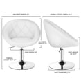 thumbnail image 3 of Costway Fauteuil d'Appoint Moderne Pivotant Rond à Dossier Capitonné Réglable 1 Pce en Cuir PU Blanc Neuf, 3 of 9