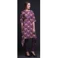 thumbnail image 4 of Bimba Hauts Imprimés Violet Papillon Artistique et Floral pour Femmes Kurti Asymétrique Robe d'Été pour Filles Petit, 4 of 6