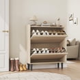 thumbnail image 4 of Armoire à Chaussures en Bois à Tiroir Rabattable – Organisateur de Rangement Mural Caché avec Tablettes Ajustables, MDF Imperméable pour Entrée/couloir, Contient 8 à 20 Paires, 4 of 7