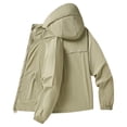 thumbnail image 4 of LOVZFMLL Jackets for Men's Solid Color Outdoor Sunscreen Climb Sport Run Pocket Zipper Long Sleeved Hooded, 4 of 4
