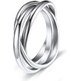 thumbnail image 1 of ORUYROP Women Triple Interlocked Rolling Ring, Delicate Looking, Stainless Steel/Gold Plated/Black (Send Gift Box), 1 of 7