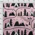 thumbnail image 3 of oneOone Cotton Cambric Light Pink Fabric Mountain Pattern Craft Projects Decor Fabric Printed By The Yard 42 Inch Wide, 3 of 5