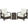 thumbnail image 1 of Outsunny Patio Bistro Set PE Rattan Garden Sofa Set 3 Pieces Beige, 1 of 10