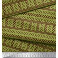 thumbnail image 2 of Soimoi Green Silk Fabric Aztec Geometric Print Fabric by the Yard 42 Inch Wide, 2 of 3
