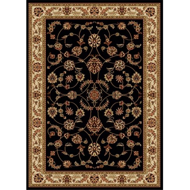 Radici 1596-1310-BLACK Como Rectangular Black Traditional Italy Area Rug- 3 ft. 3 in. W x 4 ft. 11 in. H