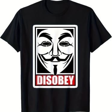 Anonymous Revolution Men's T-Shirt - Guy Fawkes Mask Design, Bold Crew Neck Short Sleeve, All-Season Casual Wear, Ideal Gift for Dad, Husband, Grandpa, Friends. Sizes S to XXL