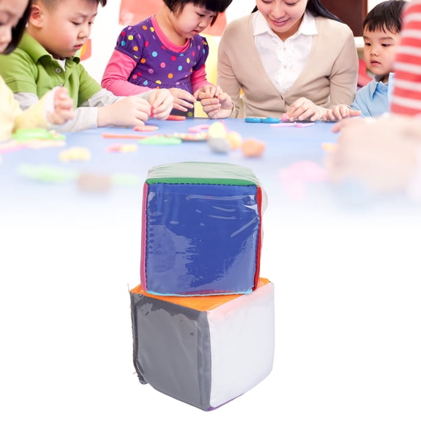 Cubes de dés de Jeu de 10 cm avec Poches Transparentes en Mousse Souple Cubes d'Apprentissage Personnalisables