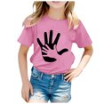 thumbnail image 2 of TZEWGL Hauts à Manches Courtes Imprimés Graphiques Roses Col Rond pour Enfants Vêtements pour Filles Garçons Taille 3-4T, 2 of 4