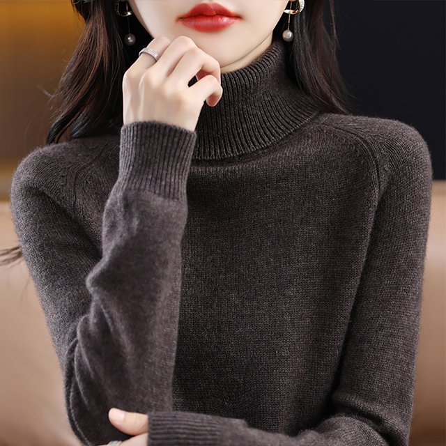 IMENGL Wool sweater turtleneck first line, Bronze XL, Size M-2XL