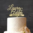 thumbnail image 2 of Custom Wedding Wood Engraved Cake Topper Persoanlized Names Cake Topper Cake Decoration 7-8 Inches Wide, 2 of 3