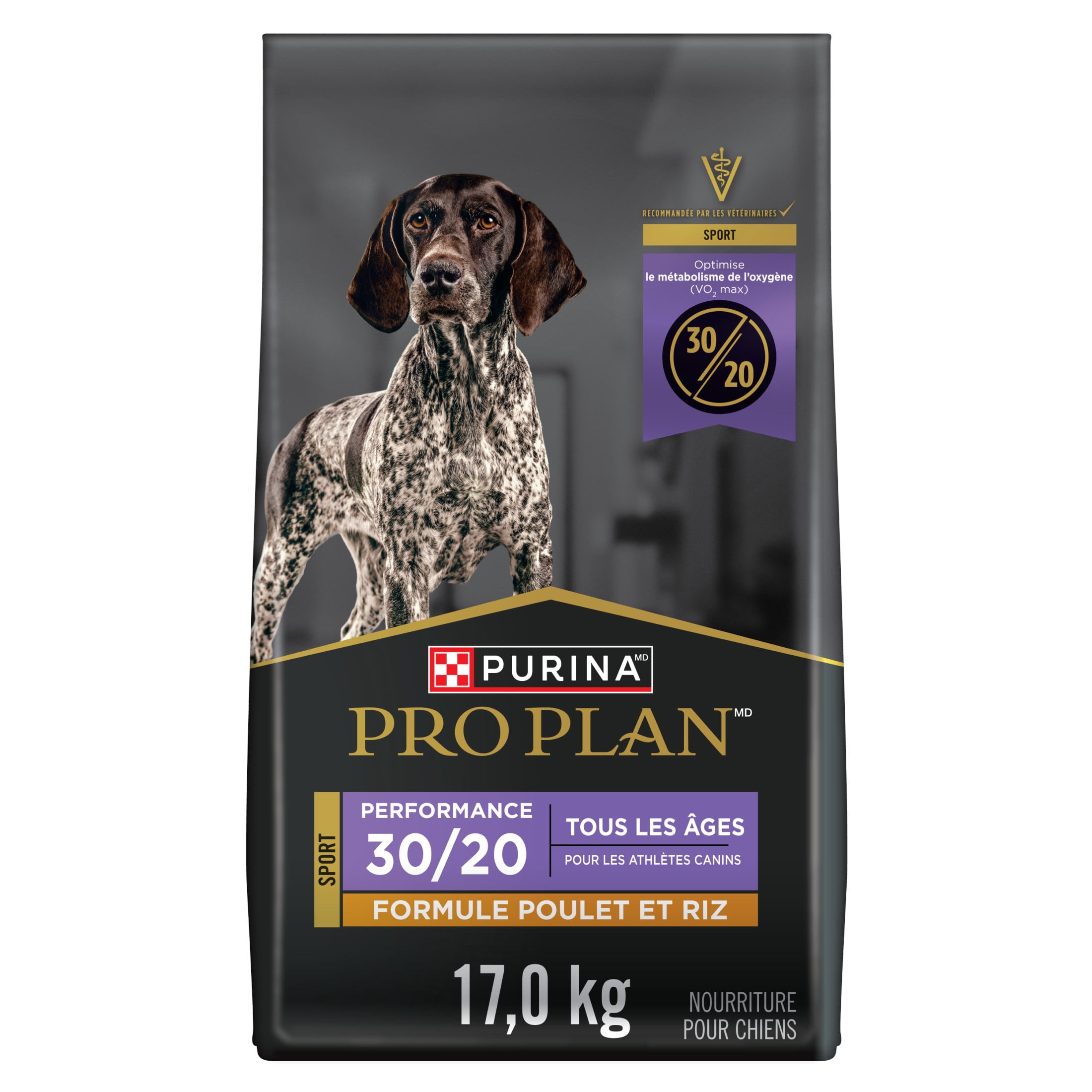 Purina Pro Plan Sport Performance 30 Formule Poulet et Riz, Nourriture Sèche pour Chiens 17 kg