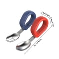 thumbnail image 4 of 2 Pcs Fourchettes et Cuillères pour Bébé, Ensemble d'Ustensiles et Fourchettes pour Tout-Petit, Fourchettes pour Tout-Petit pour l'Auto-alimentation, Fourchettes pour Enfants avec Poignée Ronde en Silicone, Ensemble de Couverts Sécuritaires pour Enfants en Acier Inoxydable,, 4 of 9
