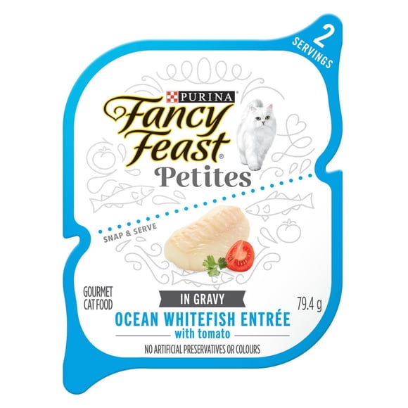 Fancy Feast Petites Entrée de Poisson Blanc avec Tomates Nourriture pour Chat Gourmet