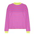 thumbnail image 4 of EQWLJWE Sweatshirts Oversize pour Femmes Coupe Ample, Sweatshirts Col Rond Clearance pour Femmes, Sweatshirts Tunice pour Femmes, Haut à Manches Longues à Rayures Décontracté et à la Mode pour Femmes, 4 of 5