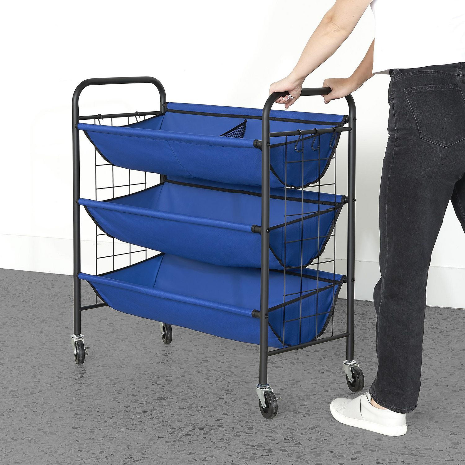 Organisateur de rangement de garage à 3 niveaux avec roulettes