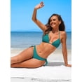 thumbnail image 3 of Charmo Grandient Bikini Swimsuits for Womens Two Piece Swimwear High Neck Bathing Suits, 3 of 6