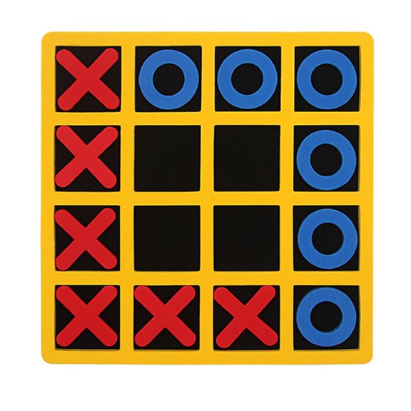 QIPOPIQ Jeu de Morpion de Qualité Supérieure, Jouet de Table de Jeu de Société Joueur Déco de Chambre Tables Pièces Décoratives Familiales Adulte Rustique Enfants Jouer Voyage Découverte de Cour Arrière