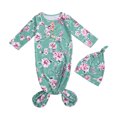 thumbnail image 1 of ITFABS Ensemble de 2 Sacs de Couchage pour Bébé, Poche de Sommeil à Imprimé Floral et Dessin Animé, Bonnet Rond, 1 of 7
