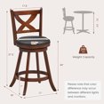 thumbnail image 3 of Gymax Swivel Bar Stools Set of 4  24 Inch Counter Height Bar Chairs w/ High Backrest, 3 of 9