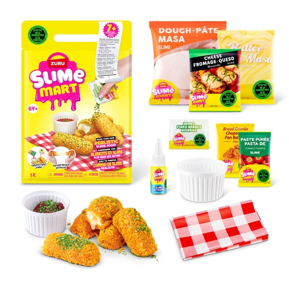 Slime Mart Shopping Bag Mozzarella Sticks by ZURU - Play Food Themed DIY Slime Kit for Kids Ages 6+